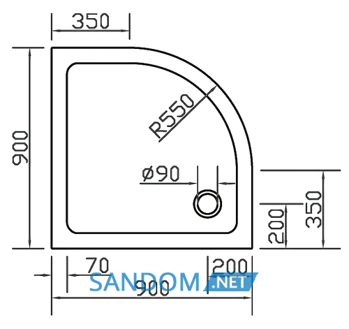 Душевой поддон Eger SMC 90х90х3,5 599-9090R