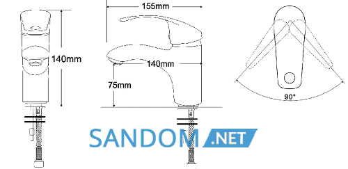 Змішувач для умивальника Rozzy Jenori Baron RBZ014-1