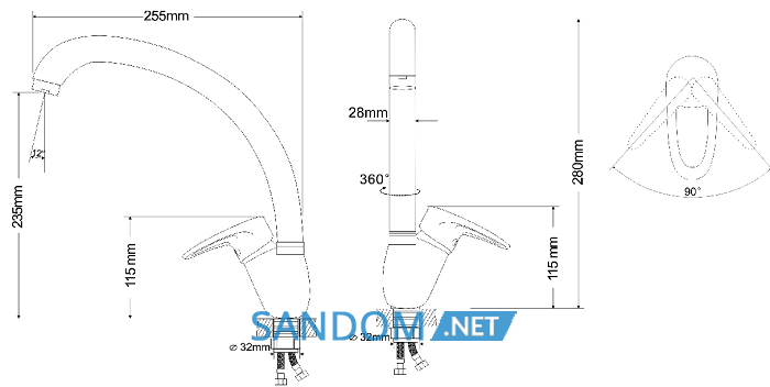 Змішувач для кухні RJ Boss RBZ077-8V