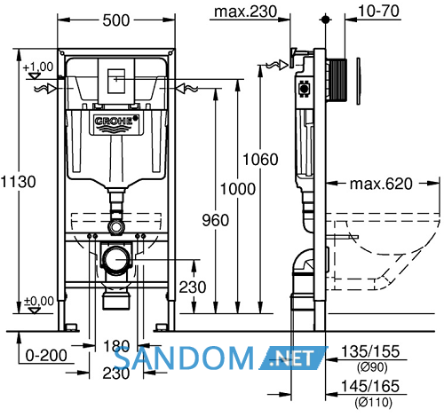  Инсталляция для унитаза Grohe Rapid SL 38772001