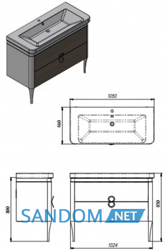 Тумба з умивальником Juventa Ticino Tc-105