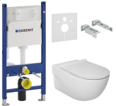 Инсталляция Geberit Duofix с унитазом Roca Meridian Rimless и сидением