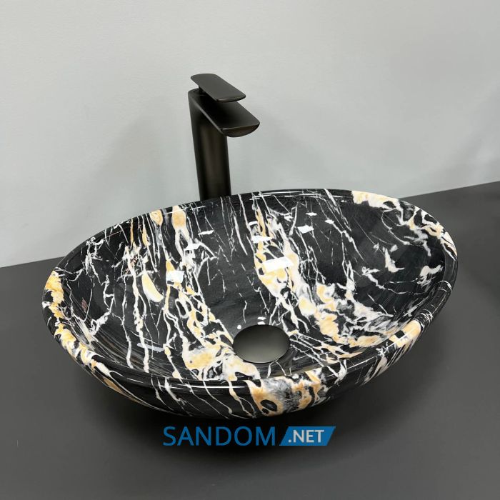 Умивальник накладний VBI PARMA BLACK OPAL GLOSSY 41,5x33,5