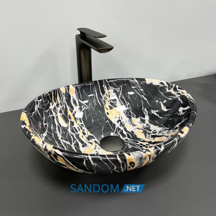 Умивальник накладний VBI PARMA BLACK OPAL GLOSSY 41,5x33,5