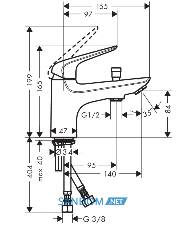 Змішувач для ванни/душу Hansgrohe Novus 71321000