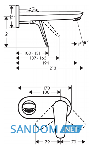 Змішувач для умивальника Hansgrohe Novus 71127000