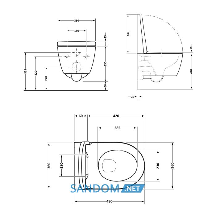 Унітаз підвісний Qtap Swan безобідковий Ultra Quiet з сидінням Soft-close QT16335179W