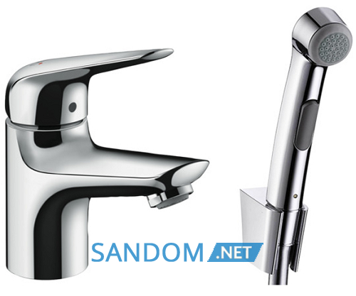 Змішувач для умивальника Hansgrohe Novus 71144000 з гігієнічним душем