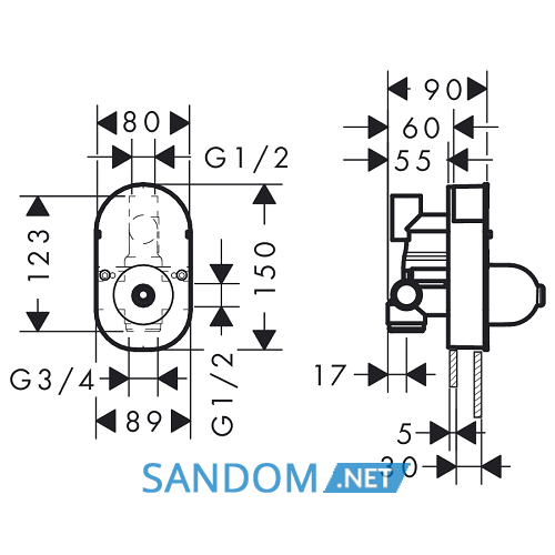 Прихована частина змішувача для душу Hansgrohe Focus S 31741180