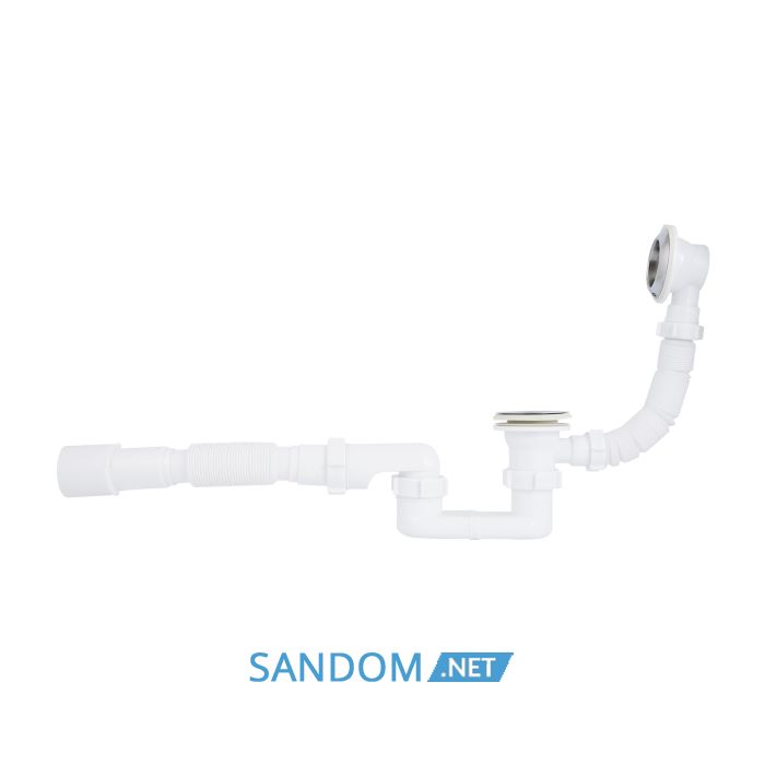 Сифон для ванны Lidz LSW05 с пробкой, гофра 40/50