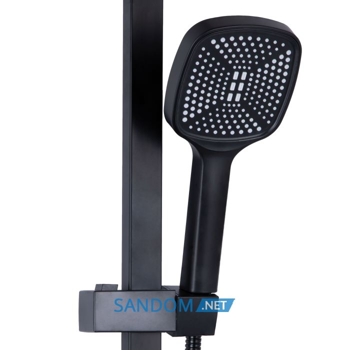 Душова система Lidz Wawel 1030 Black зі змішувачем з виливом