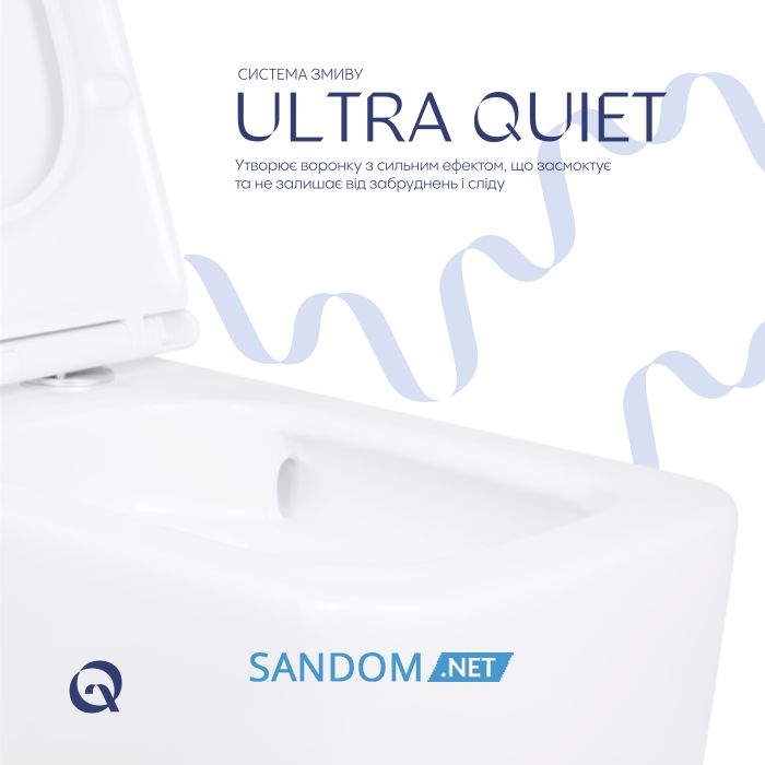 Унітаз підвісний Qtap Gemini Ultra Quiet безобідковий з сидінням Soft-close QT2533076EUQW