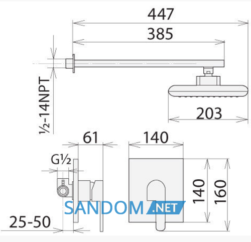 Змішувач прихованого монтажу Welle Ernest AR34218D