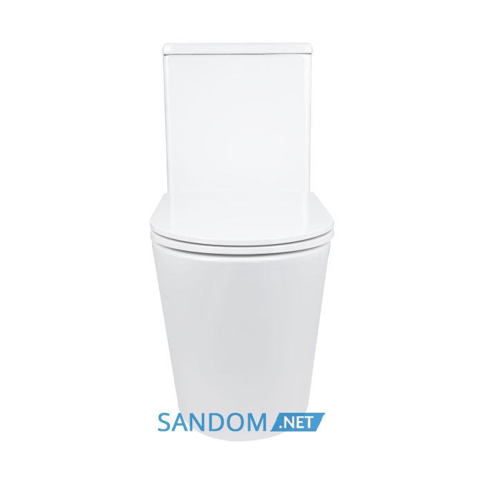 Унітаз моноблок підлоговий Qtap Kolibri Ultra Quiet безобідковий з сидінням Soft-close WHITE QT10226380W