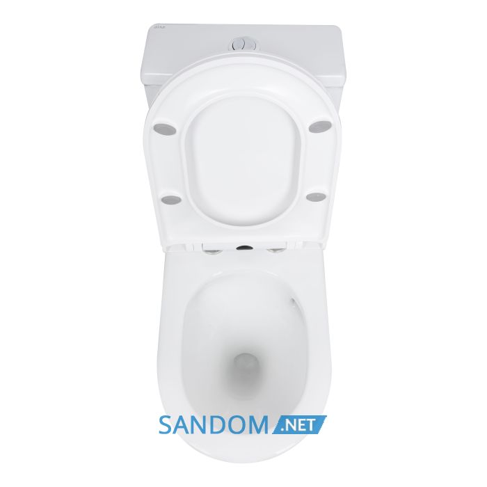 Унітаз моноблок підлоговий Qtap Kolibri Ultra Quiet безобідковий з сидінням Soft-close WHITE QT10226380W