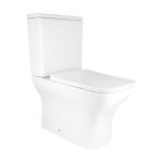 Унитаз компакт Qtap Aries Rimless безободковый с сиденьем Soft-close WHITE QT03228302W