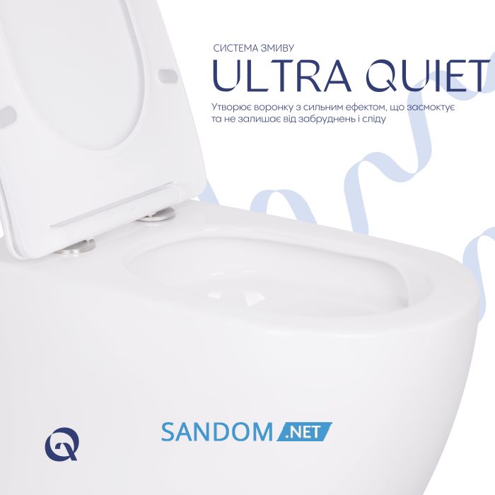 Унитаз подвесной Qtap Robin Ultra Quiet безободковый с сиденьем Soft-close