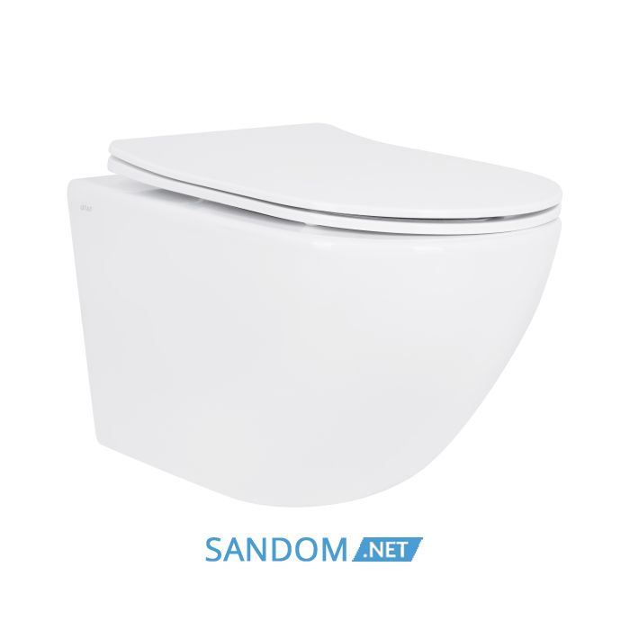Унітаз підвісний Qtap Jay Ultra Quiet безобідковий з сидінням Soft-close QT07335175W
