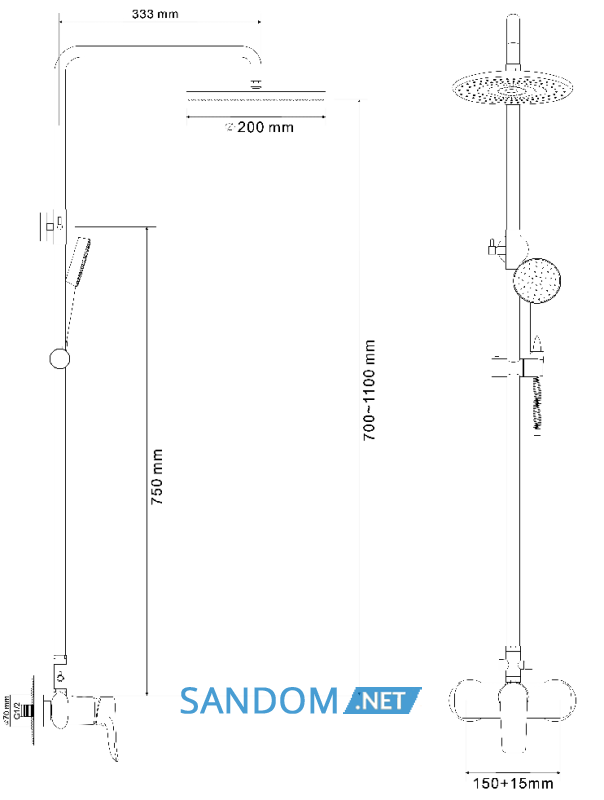 Душевая система Rozzy Jenori Velum RSZ082-5