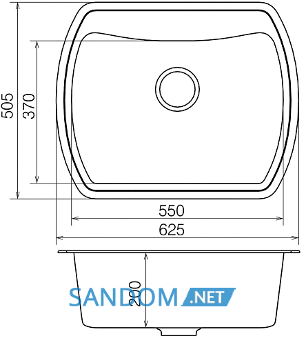 Гранітне миття Vankor Norton NMP 01.63 625х505х200