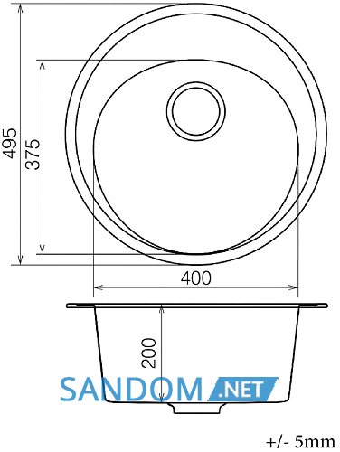 Гранітне миття Vankor Sity SMR 01.50 495х495х200