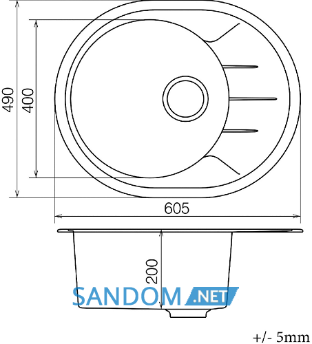 Гранітне миття Vankor Sity SMO 02.61 605х490х200