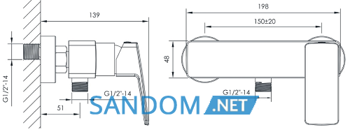 Змішувач для душу Imprese Grafiky ZMK061901080