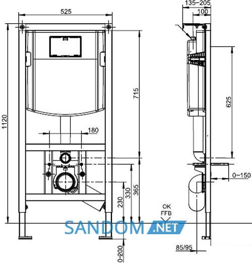 Инсталляция для унитаза Villeroy&Boch Viconnect 92246100