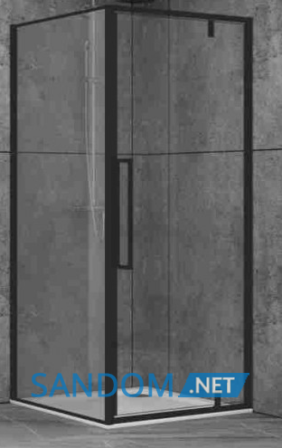 Душова кабіна Dusel 90х90х190 DL198B+DL196B Black Matt без піддону