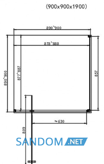 Душова кабіна Dusel 90х90х190 DL198B+DL196B Black Matt без піддону