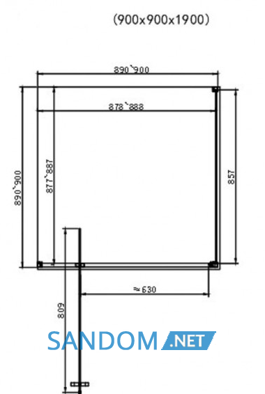 Душевая кабина Dusel 90х90х190 DL198BP+DL196BP Black Matt Paint без поддона