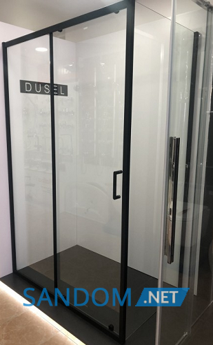 Душова кабіна Dusel 120x80x190 EF-185B+EF181B Black Matt без піддону
