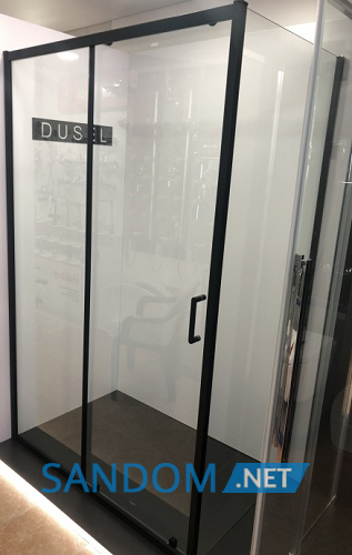 Душова кабіна Dusel 120x80x190 EF-185B+EF181B Black Matt без піддону
