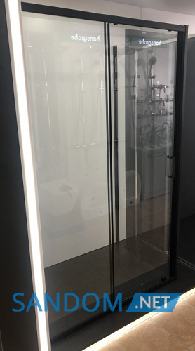 Душова кабіна Dusel 120x80x190 EF-185B+EF181B Black Matt без піддону