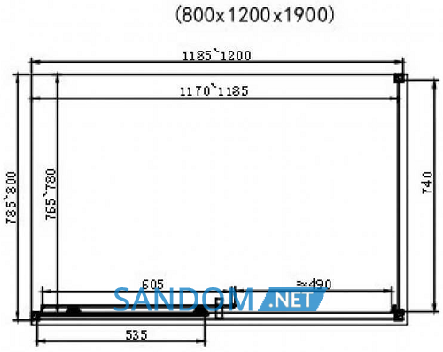 Душова кабіна Dusel 120x80x190 EF-185B+EF181B Black Matt без піддону