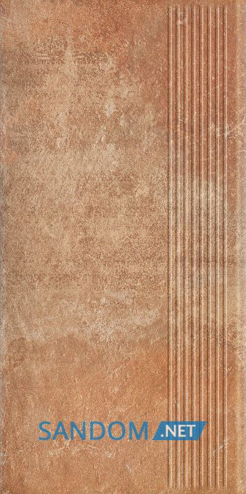 Плитка для ступени Paradyz Scandiano Rosso Stopnica Prosta 30х60