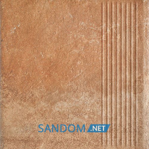 Плитка для ступени Paradyz Scandiano Rosso Stopnica Prosta 30X30