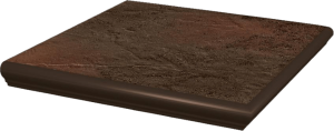 Плитка для ступени с капиносом угловая Paradyz Semir Brown Kapinos Stopnica Narożna 33х33