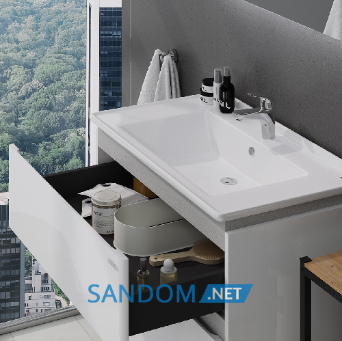 Тумба Sanwerk Amata Air з умивальником Меркур 80 підвісна