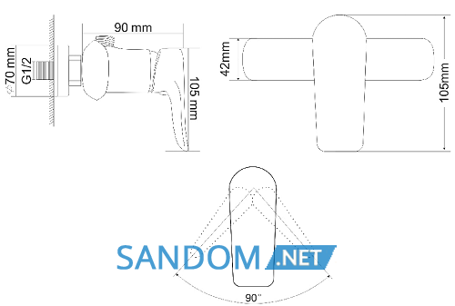Змішувач для душу Rozzy Jenori Velum RBZ082-5 з гарнітуром