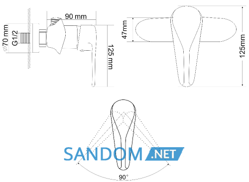 Змішувач для душу Rozzy Jenori Tulip RBZ081-5 з гарнітуром
