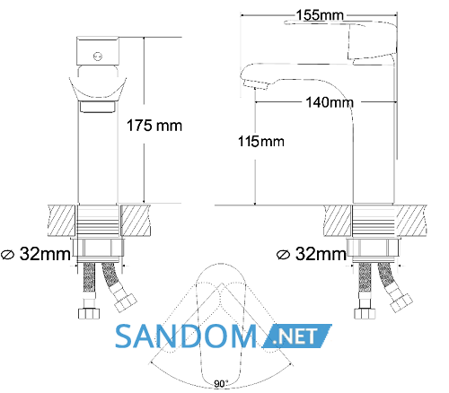 Змішувач для умивальника Rozzy Jenori Fly RBZ084-1W