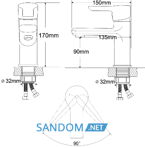 Змішувач для умивальника Rozzy Jenori Duct RBZ079-1