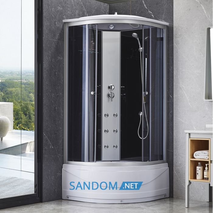 Гідромасажний бокс Lidz Tani SBM90x90.SAT.HIGH.GR з глибоким піддоном