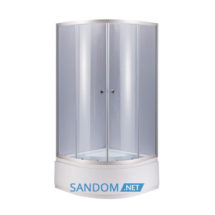 Душова кабіна Lidz Latwa SC90x90.SAT.HIGH.GR на глибокому піддоні, сіре скло