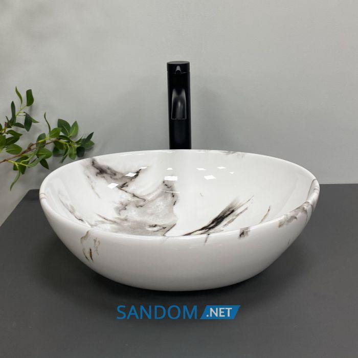Умывальник накладной VBI PARMA CARRARA GLOSSY 41,5x33,5