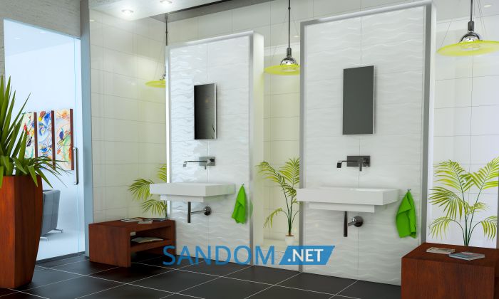 Плитка для стен Golden Tile Mono белая волна 25х40