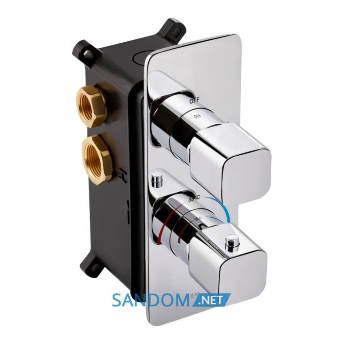 Змішувач термостатичний прихованого монтажу для душу Qtap Votice 65T105NGC на три споживачі
