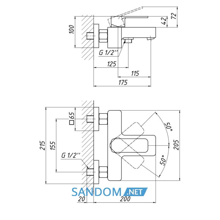 Змішувач для ванни Qtap Namesti 3025102DC