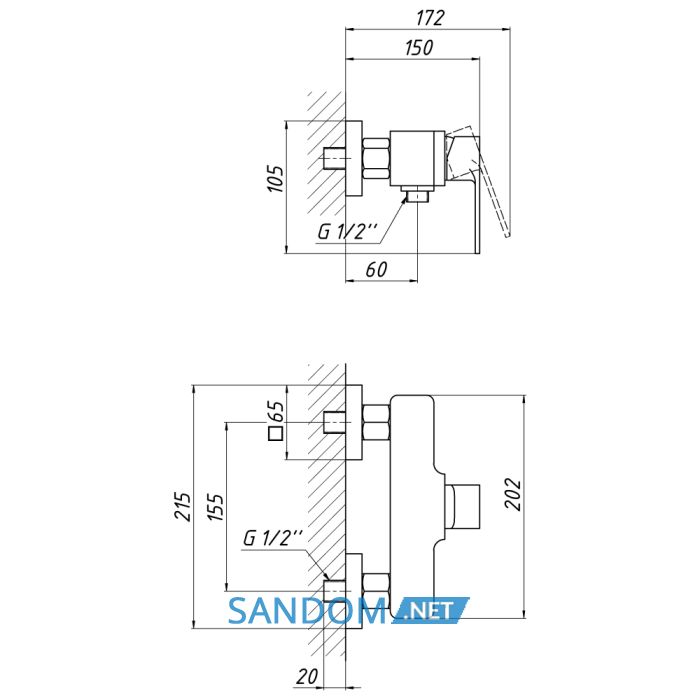 Смеситель для душа Qtap Namesti 4025102C